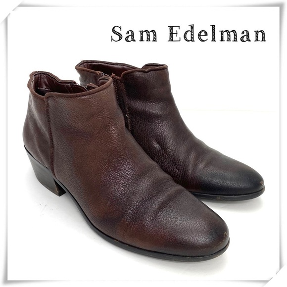 SAM Edelman Petty Ankle Chelsea Bootie in Dark Brown - Picture 1 of 10